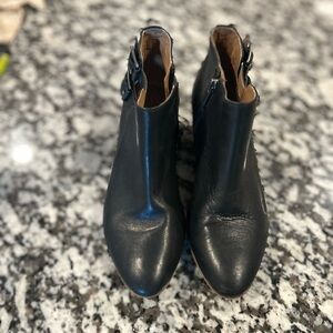 Clarks Black Leather Ankle Booties
